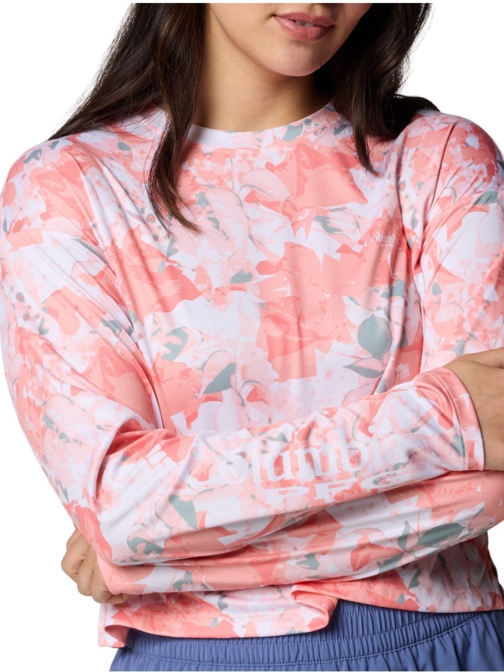 Columbia PFG Super Tidal Light  Shirt NWT Women’s XS Tiki Pink Floracamo UPF 40